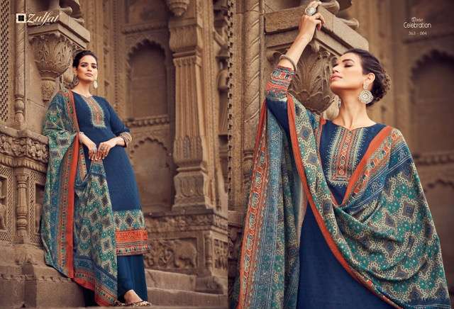 ZULFAT WINTER CELEBRATION  PURE  DIGITAL PRINTED PASHMINA CATALOGUE SUPPLIER 