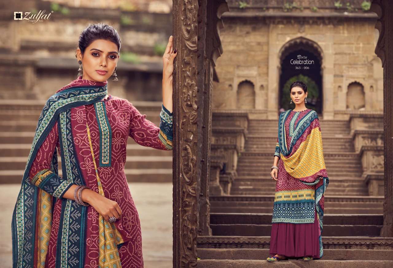 ZULFAT WINTER CELEBRATION  PURE  DIGITAL PRINTED PASHMINA CATALOGUE SUPPLIER 