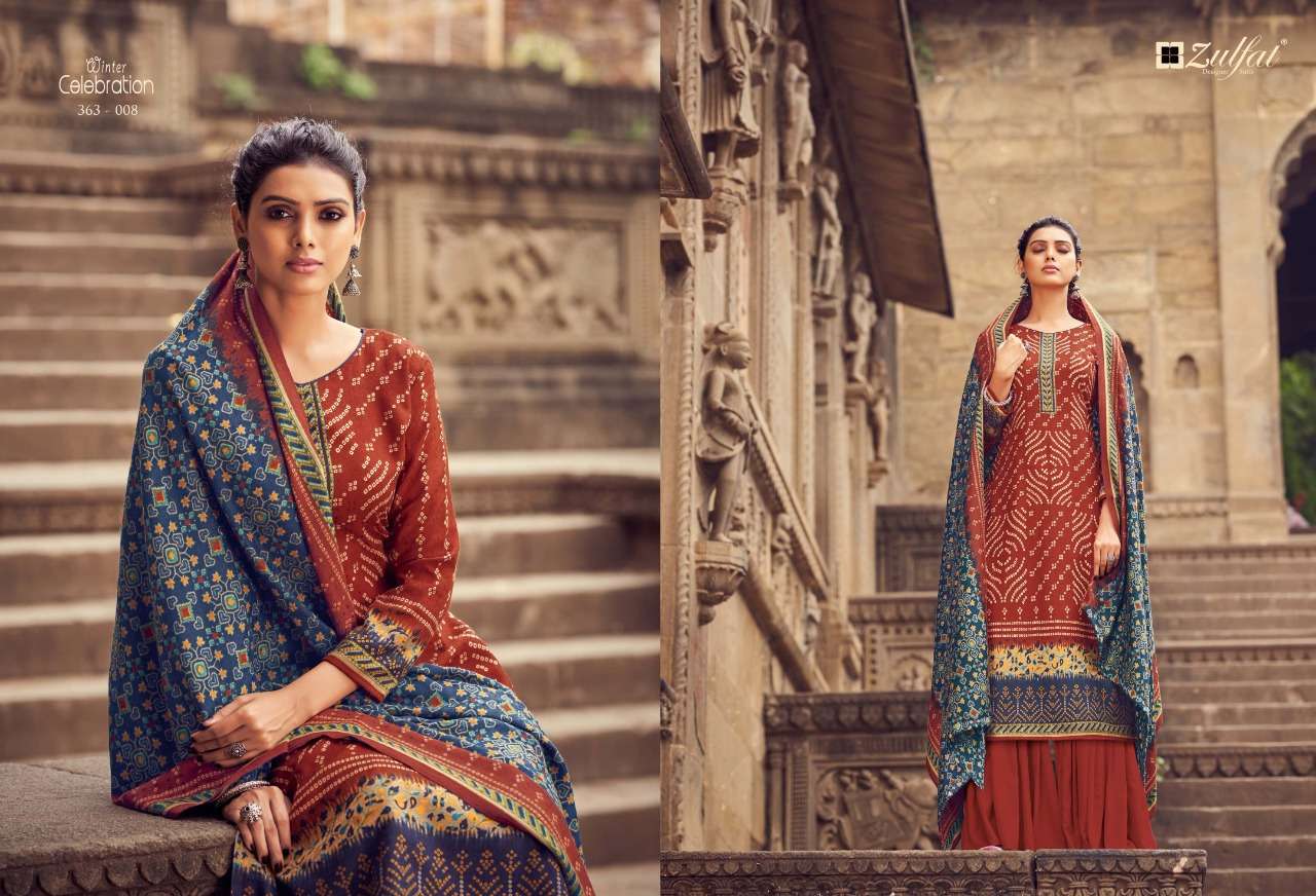 ZULFAT WINTER CELEBRATION  PURE  DIGITAL PRINTED PASHMINA CATALOGUE SUPPLIER 