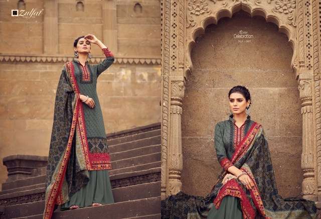 ZULFAT WINTER CELEBRATION  PURE  DIGITAL PRINTED PASHMINA CATALOGUE SUPPLIER 