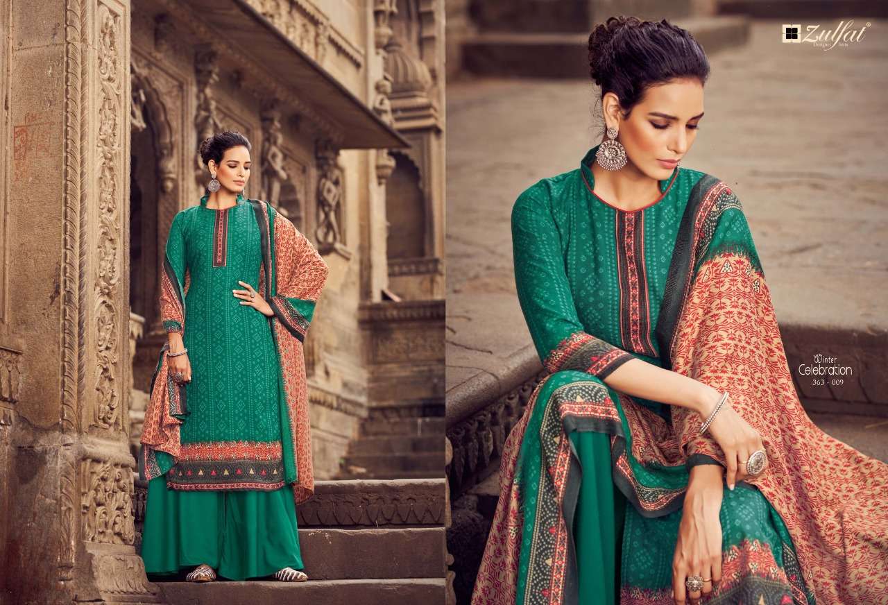 ZULFAT WINTER CELEBRATION  PURE  DIGITAL PRINTED PASHMINA CATALOGUE SUPPLIER 