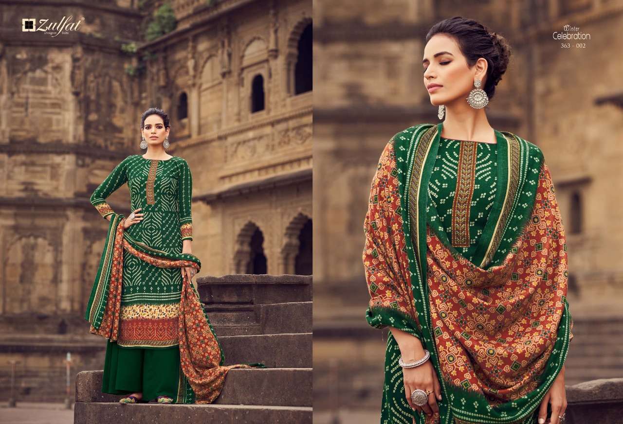 ZULFAT WINTER CELEBRATION  PURE  DIGITAL PRINTED PASHMINA CATALOGUE SUPPLIER 