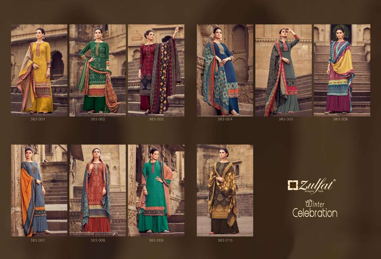 ZULFAT WINTER CELEBRATION  PURE  DIGITAL PRINTED PASHMINA CATALOGUE SUPPLIER 