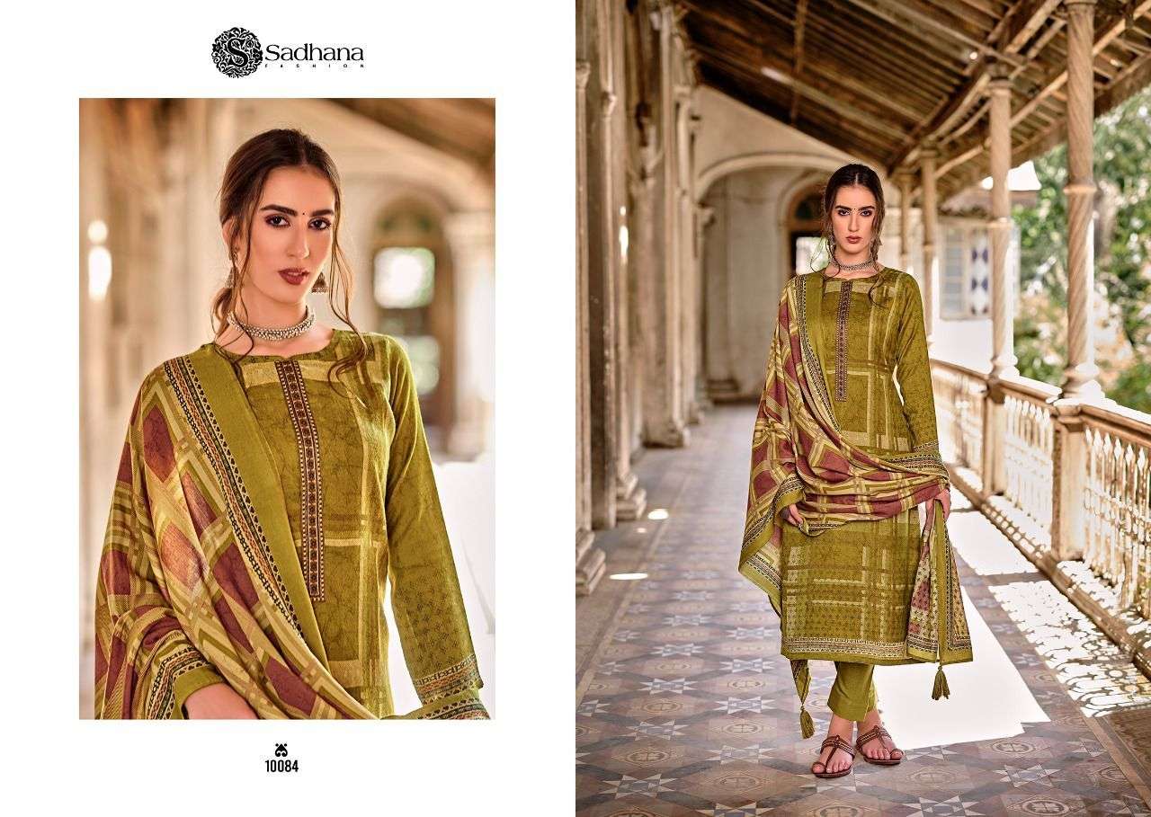 SADHNA SAFIYAL PURE PASHMINA WIHT DIGITAL PRINT WINTER SUIT LATEST CATALOGUE 