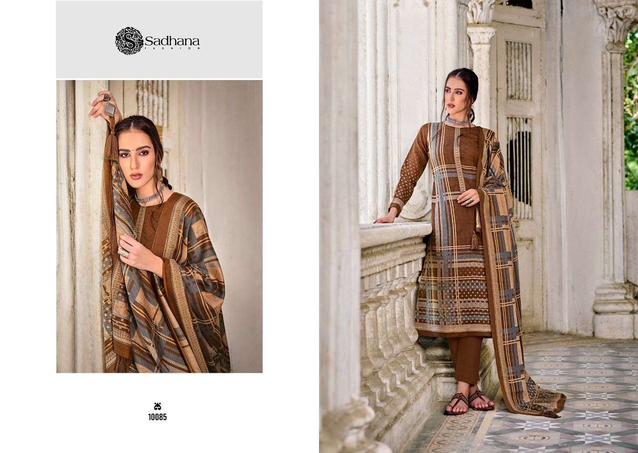 SADHNA SAFIYAL PURE PASHMINA WIHT DIGITAL PRINT WINTER SUIT LATEST CATALOGUE 