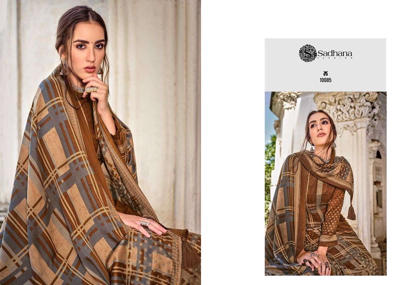 SADHNA SAFIYAL PURE PASHMINA WIHT DIGITAL PRINT WINTER SUIT LATEST CATALOGUE 