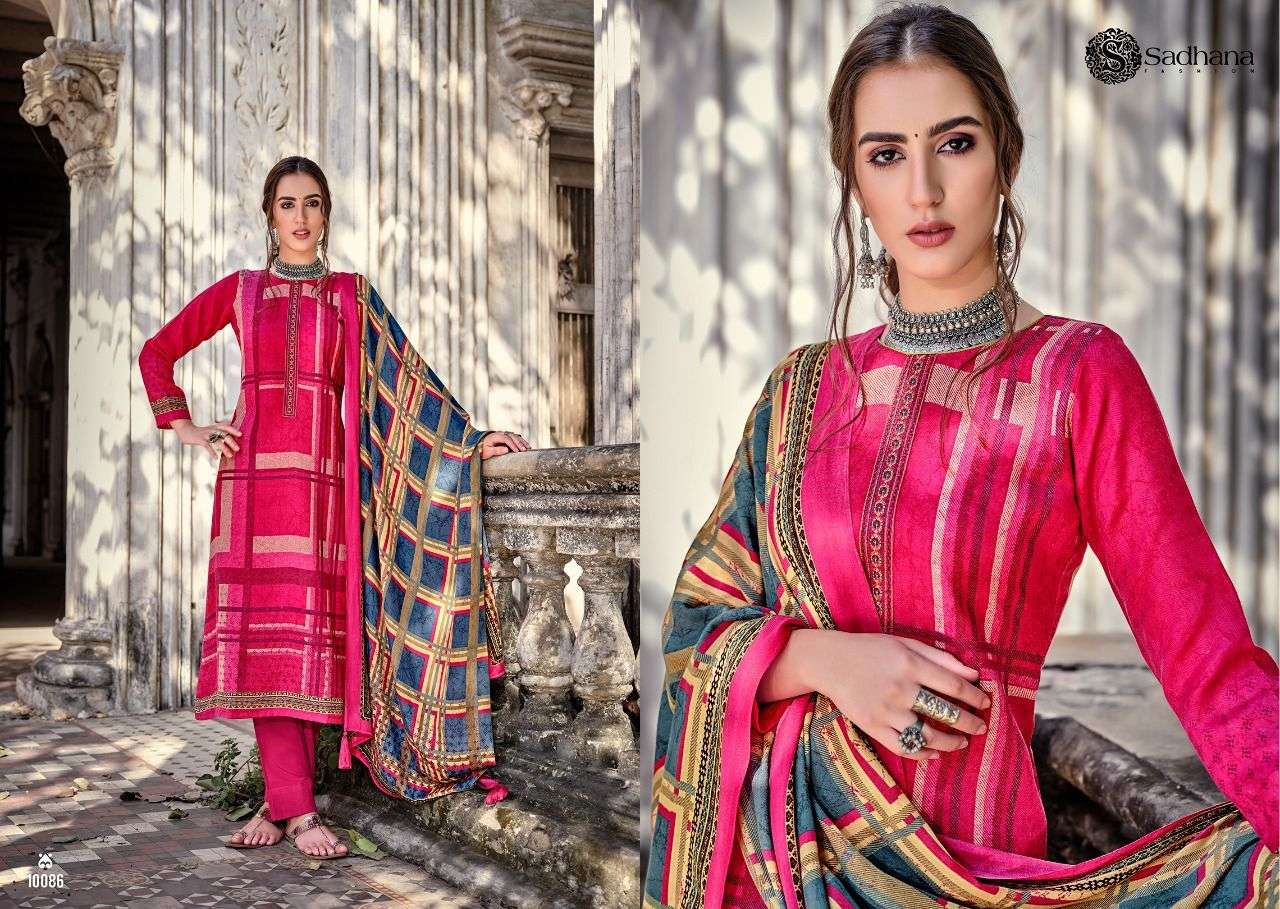 SADHNA SAFIYAL PURE PASHMINA WIHT DIGITAL PRINT WINTER SUIT LATEST CATALOGUE 