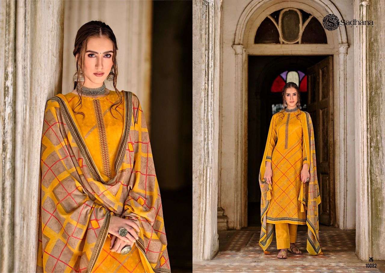 SADHNA SAFIYAL PURE PASHMINA WIHT DIGITAL PRINT WINTER SUIT LATEST CATALOGUE 