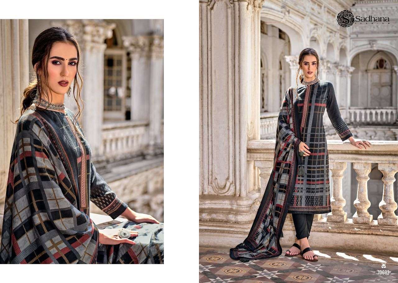 SADHNA SAFIYAL PURE PASHMINA WIHT DIGITAL PRINT WINTER SUIT LATEST CATALOGUE 