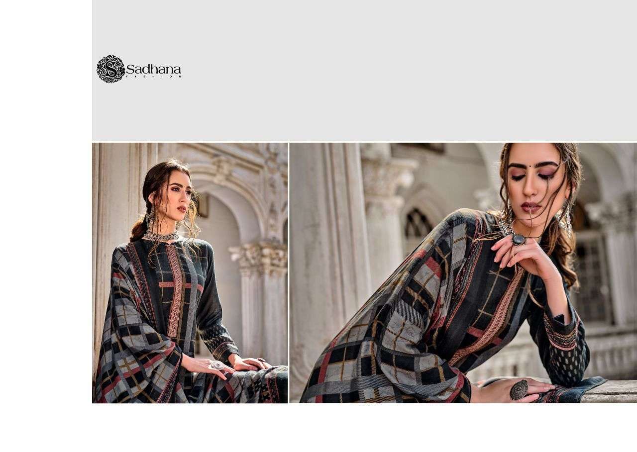 SADHNA SAFIYAL PURE PASHMINA WIHT DIGITAL PRINT WINTER SUIT LATEST CATALOGUE 