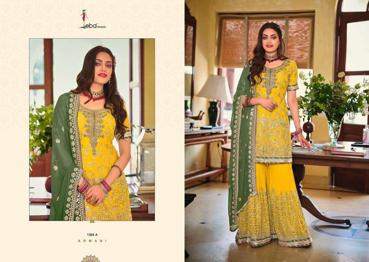 EBA LIFE STYLE  ARMANI COLOR EDITION VOL 2  HEAVY GEORGETTE PARTY WEAR SALWAR KAMEEZ WHOLESALER 