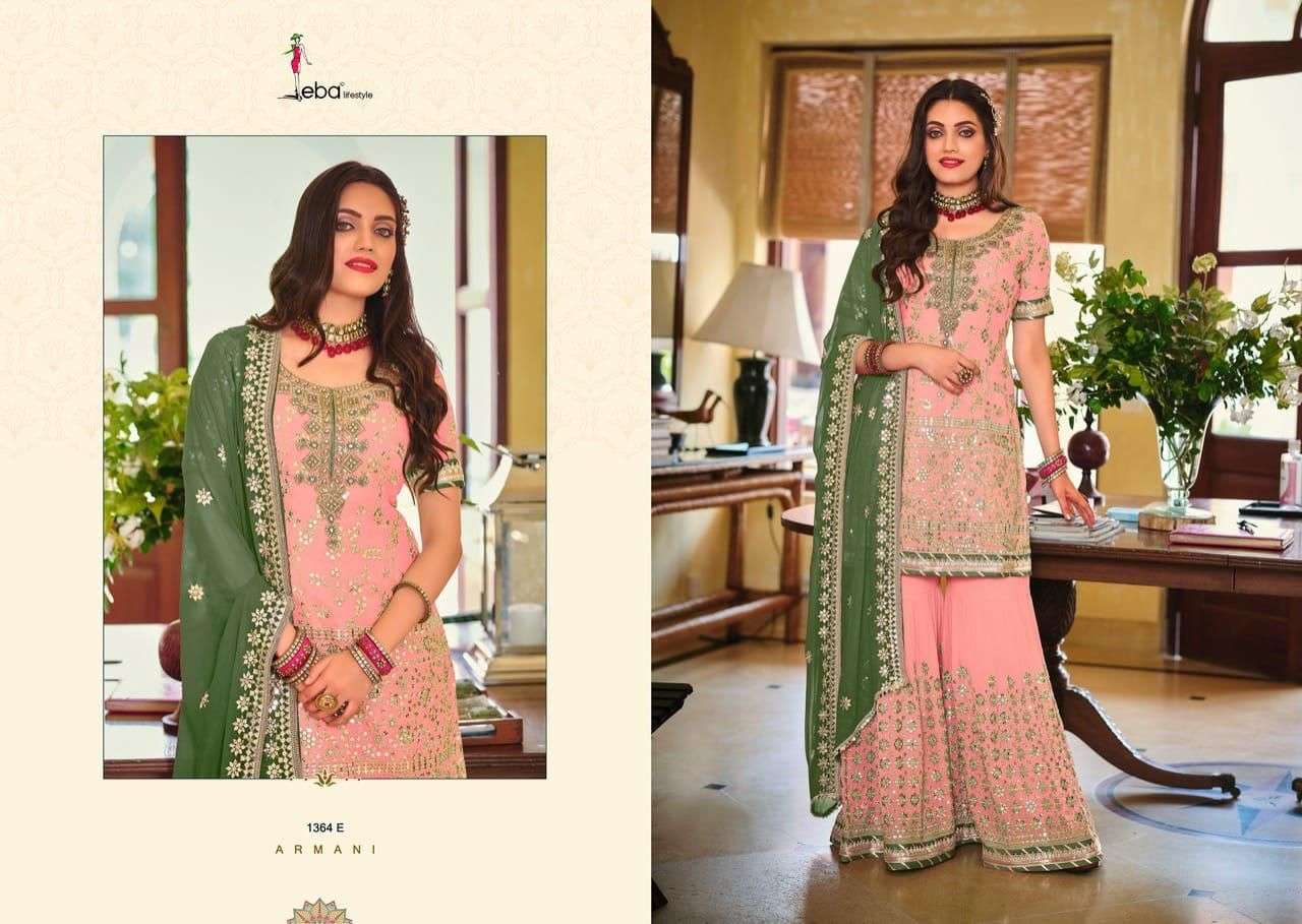 EBA LIFE STYLE  ARMANI COLOR EDITION VOL 2  HEAVY GEORGETTE PARTY WEAR SALWAR KAMEEZ WHOLESALER 