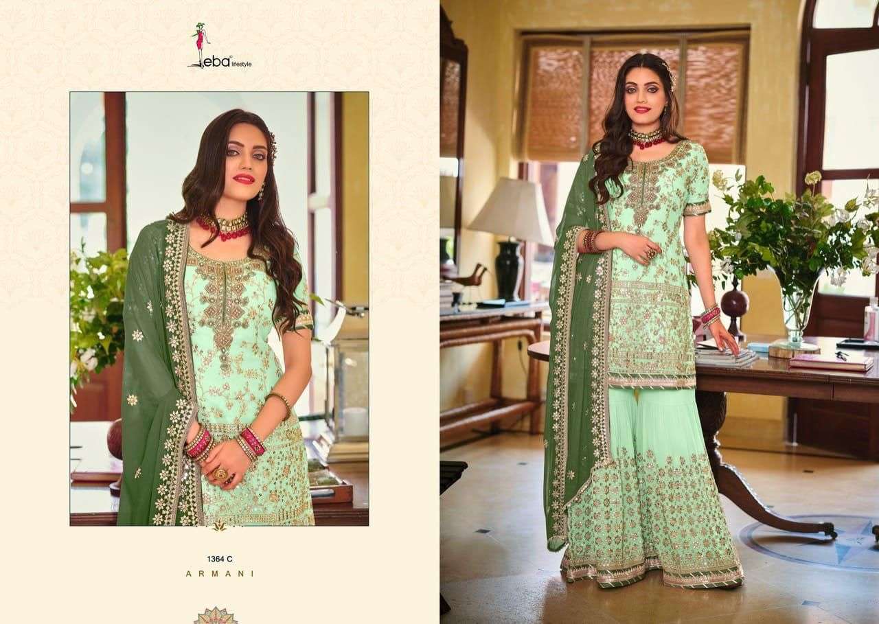 EBA LIFE STYLE  ARMANI COLOR EDITION VOL 2  HEAVY GEORGETTE PARTY WEAR SALWAR KAMEEZ WHOLESALER 