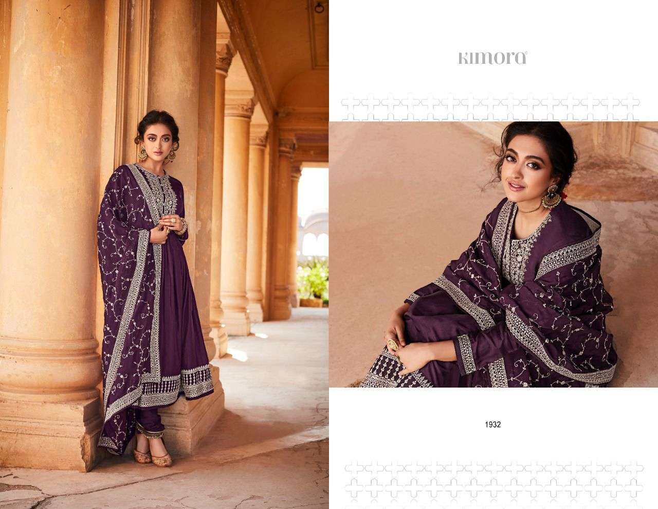 KIMORA LEELAH RUSSIAN SILK WITH CORR EMBROIDERY WORK SALWAR SUIT AVAIBABLE WHOLESALE RATE 