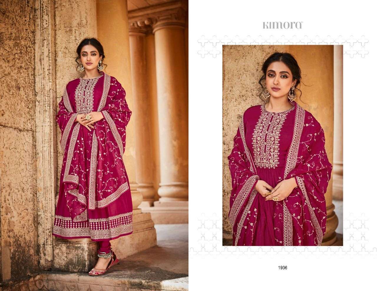 KIMORA LEELAH RUSSIAN SILK WITH CORR EMBROIDERY WORK SALWAR SUIT AVAIBABLE WHOLESALE RATE 