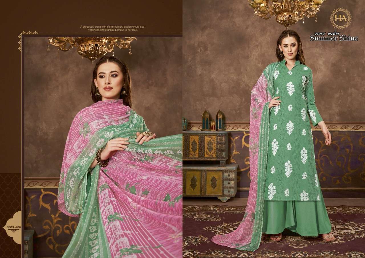 HARSHIT FASHION SUMMER SHINE JAM COTTON DESIGNER PRINT CATALOGUE SUPPLIER IN SURAT 