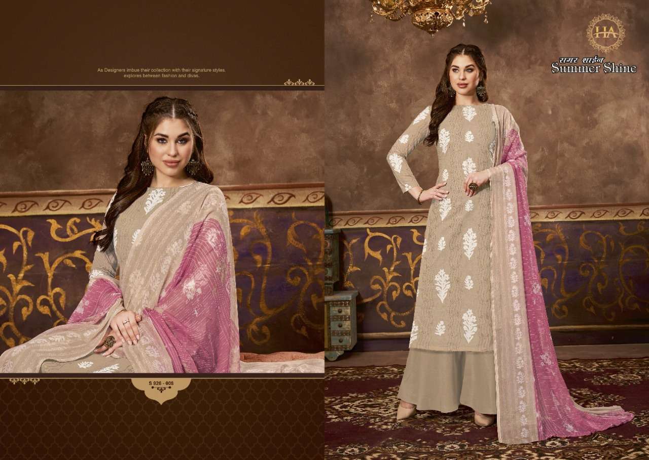 HARSHIT FASHION SUMMER SHINE JAM COTTON DESIGNER PRINT CATALOGUE SUPPLIER IN SURAT 