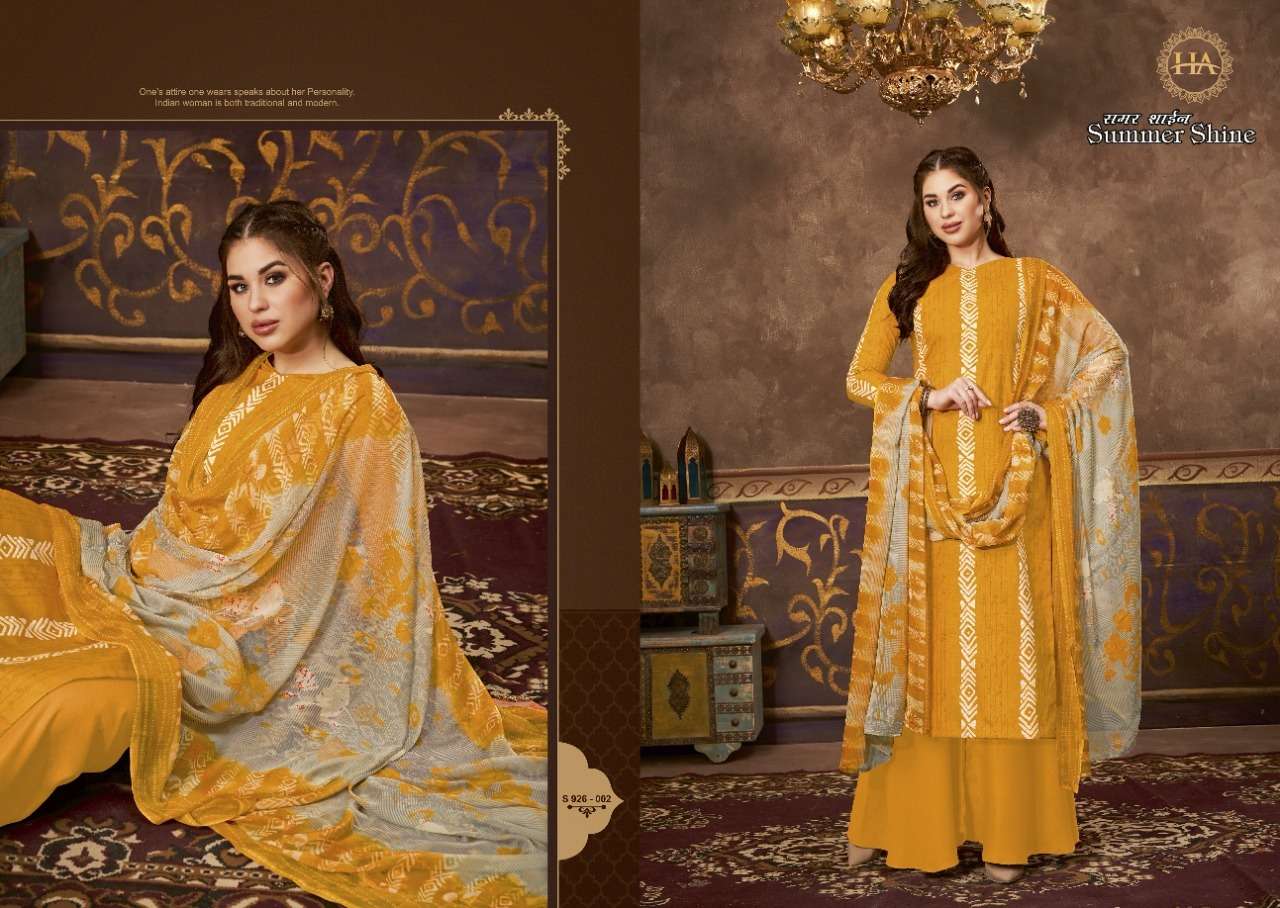 HARSHIT FASHION SUMMER SHINE JAM COTTON DESIGNER PRINT CATALOGUE SUPPLIER IN SURAT 