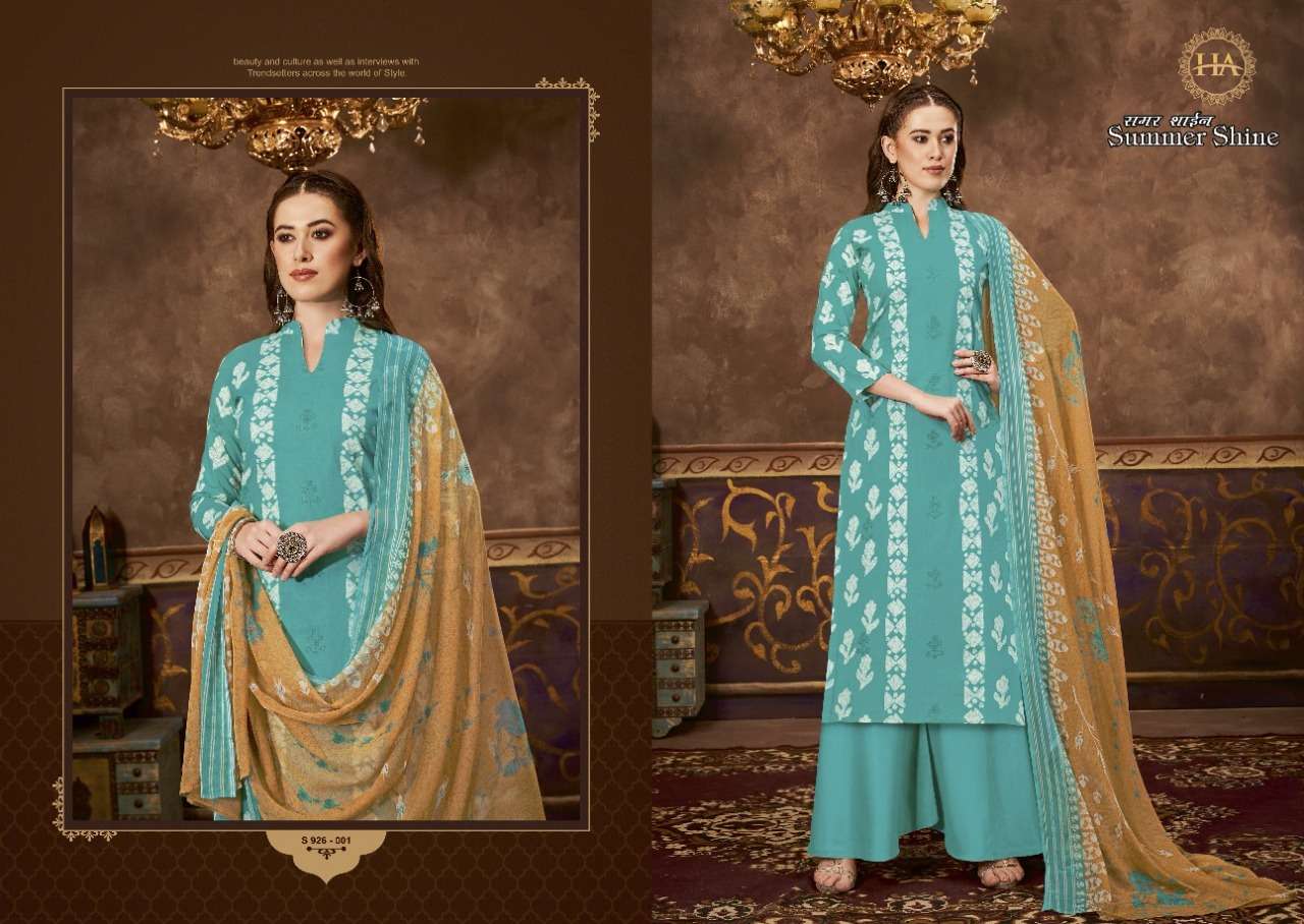 HARSHIT FASHION SUMMER SHINE JAM COTTON DESIGNER PRINT CATALOGUE SUPPLIER IN SURAT 