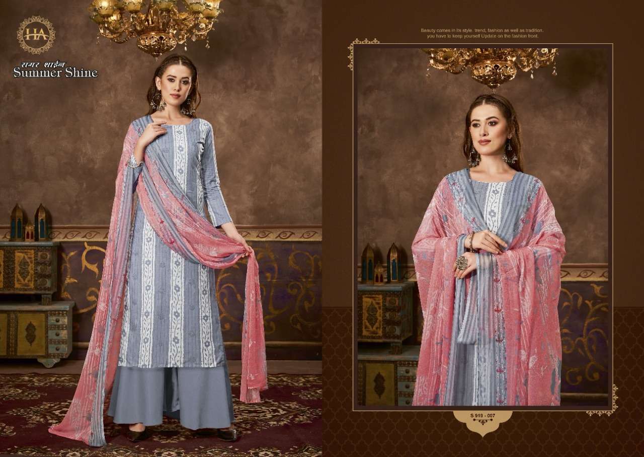 HARSHIT FASHION SUMMER SHINE JAM COTTON DESIGNER PRINT CATALOGUE SUPPLIER IN SURAT 