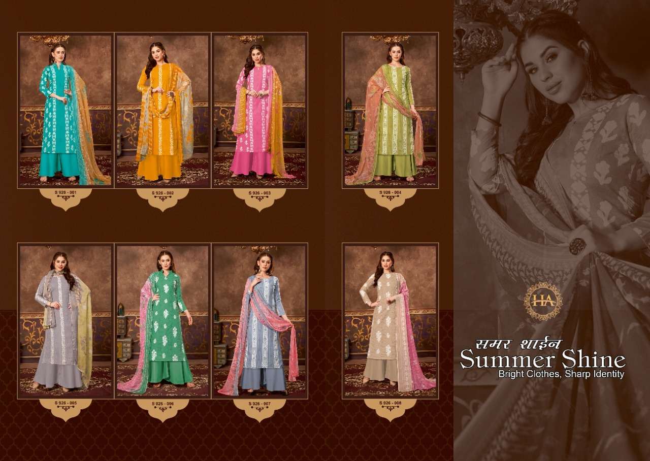 HARSHIT FASHION SUMMER SHINE JAM COTTON DESIGNER PRINT CATALOGUE SUPPLIER IN SURAT 