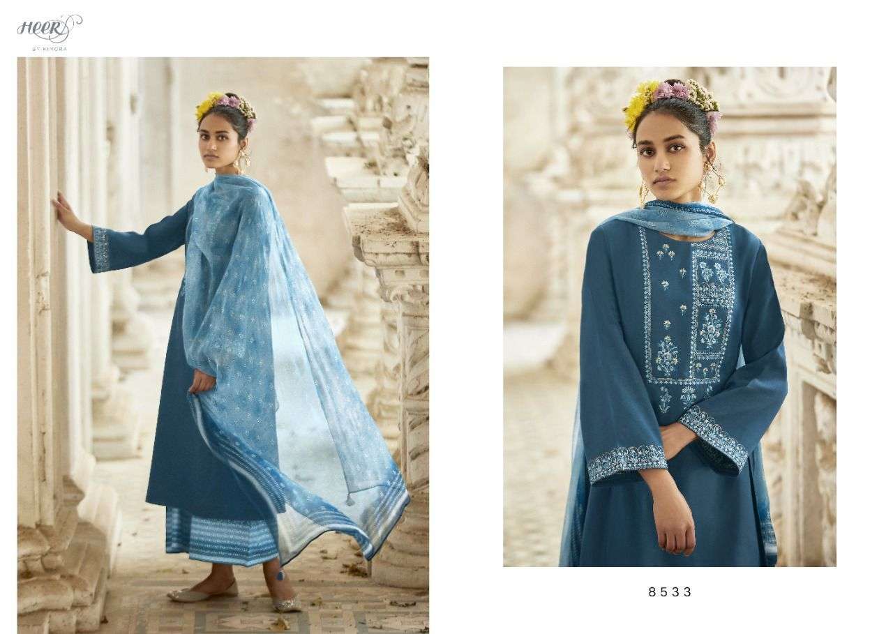 KIMORA HEER GULNOOR PURE COTTON EMBRODERY WORK DESIGNER SUIT WHOLESALE RATE 