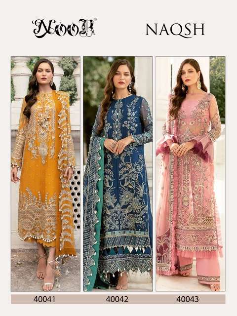 NOOR NAQSH PARTY WEAR GEORGETTE PAKISTANI EMBRODERY SUIT WHOLESALE CATALOGUE 