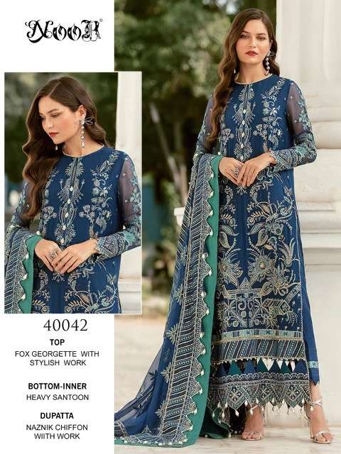 NOOR NAQSH PARTY WEAR GEORGETTE PAKISTANI EMBRODERY SUIT WHOLESALE CATALOGUE 