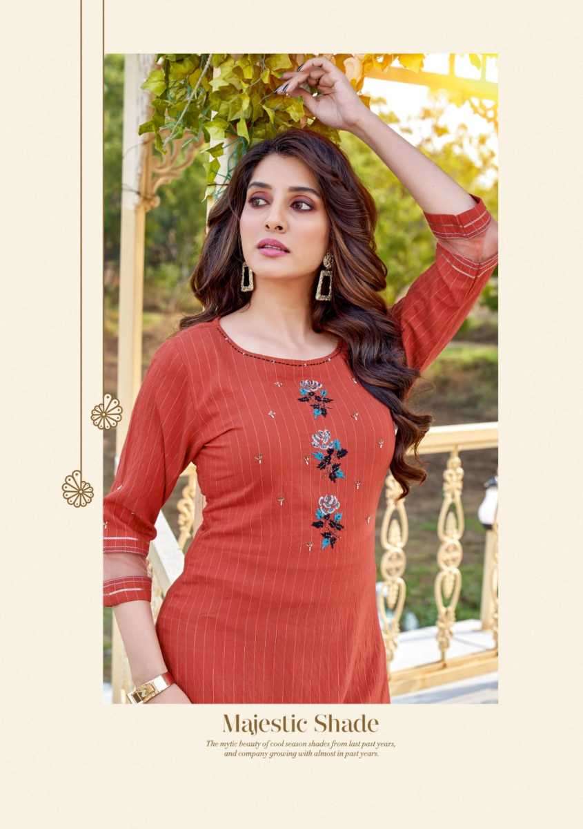WOOGLEE  KESAR VOL 6 NAYLON VISCOSE DESIGNER WORK KURTI COLLECTION SUPPLIER WHOLESALE CATALOGUE 