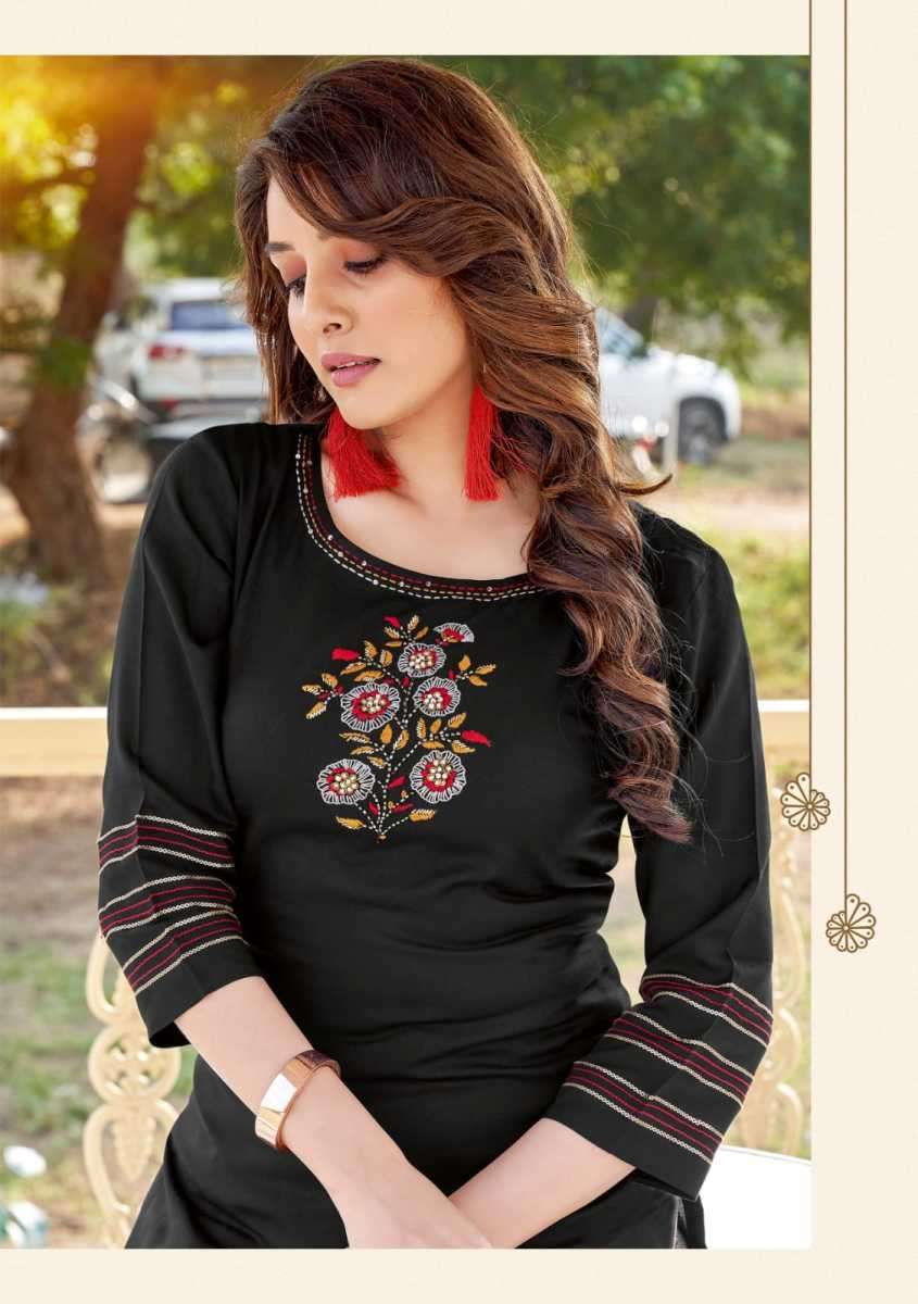 WOOGLEE  KESAR VOL 6 NAYLON VISCOSE DESIGNER WORK KURTI COLLECTION SUPPLIER WHOLESALE CATALOGUE 