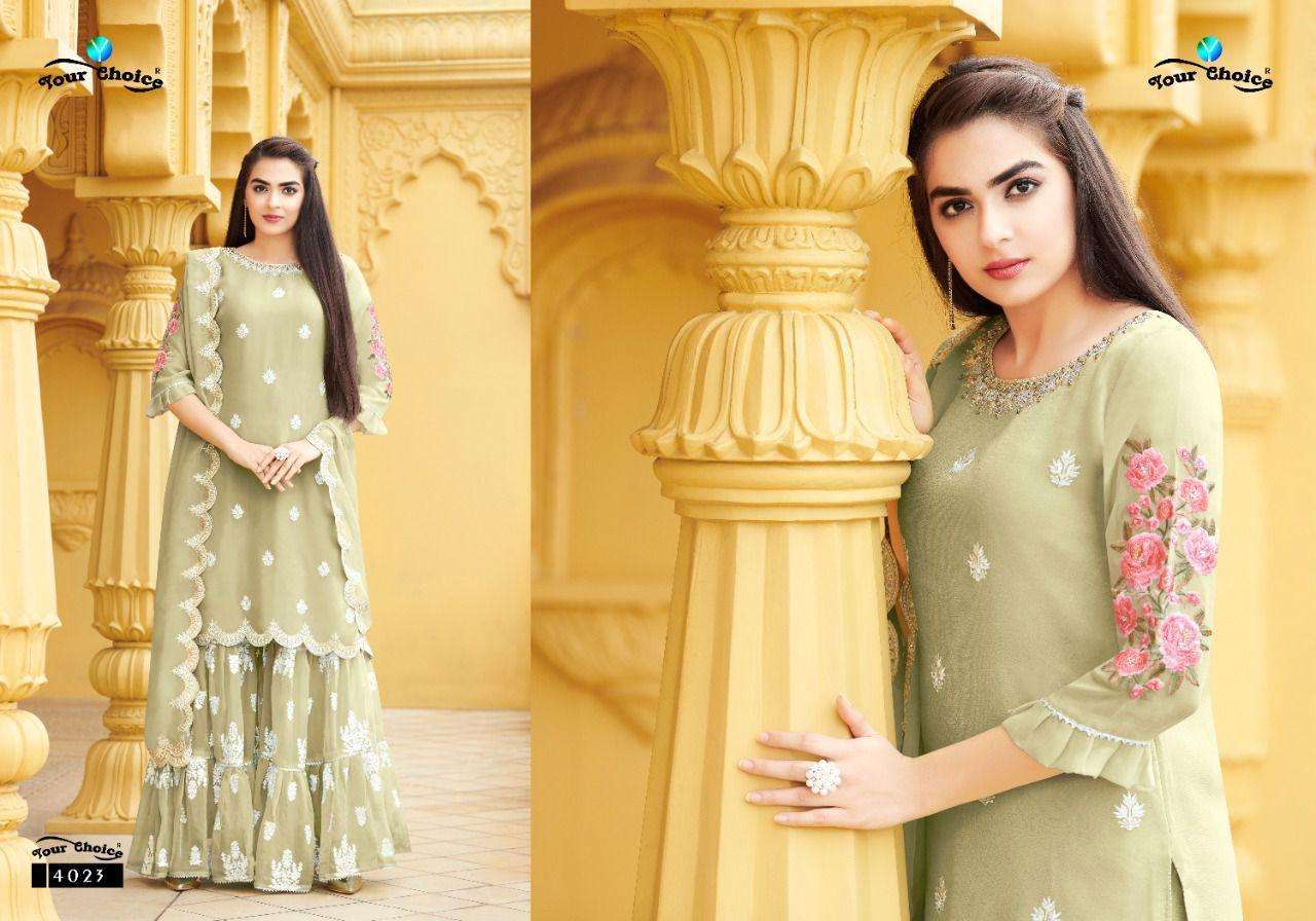 YOUR CHOICE MAXICO PURE GEORGETTE PARTY WEAR SHARARA  SUIT WHOLESALER IN SURAT MARKET 