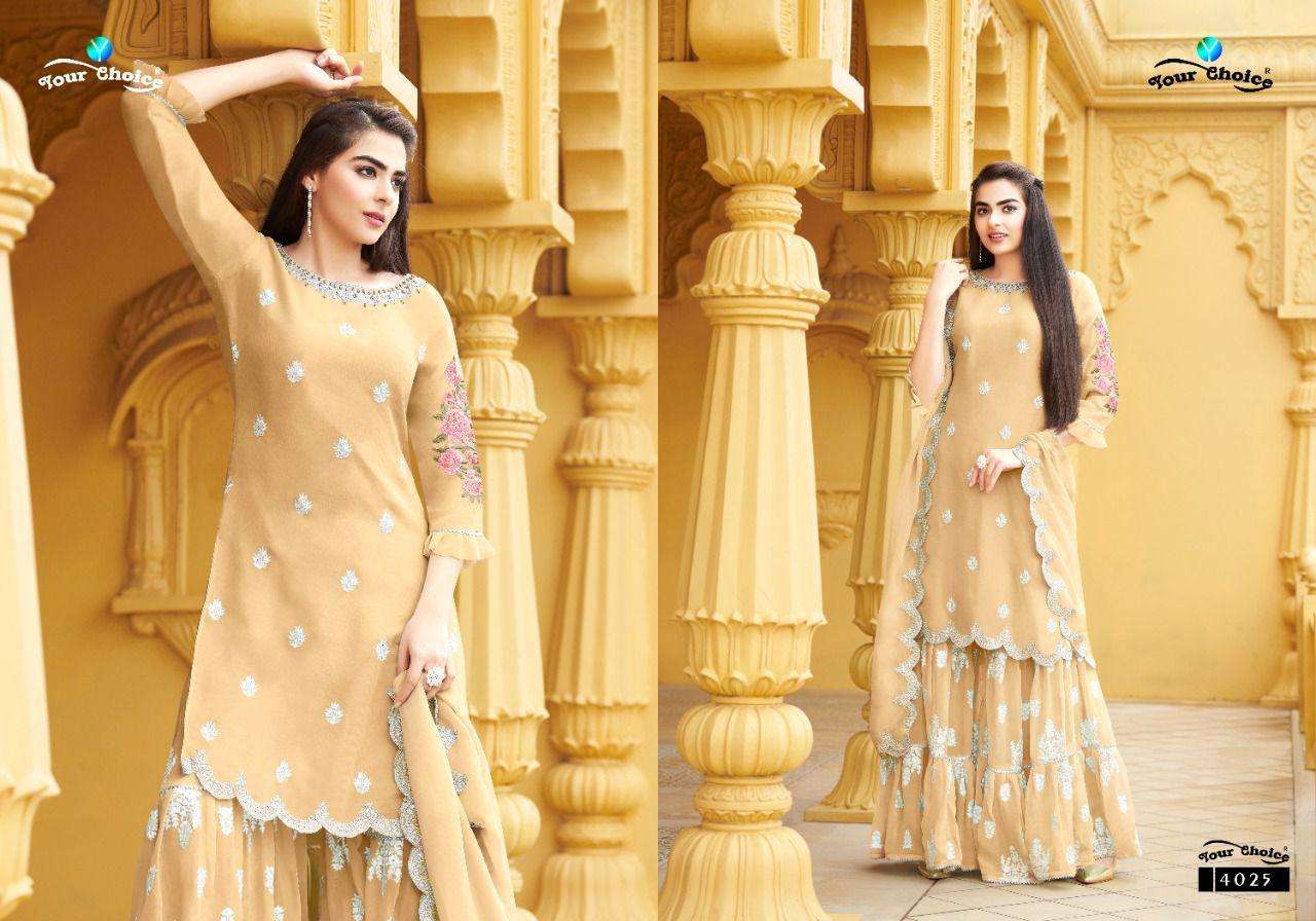 YOUR CHOICE MAXICO PURE GEORGETTE PARTY WEAR SHARARA  SUIT WHOLESALER IN SURAT MARKET 