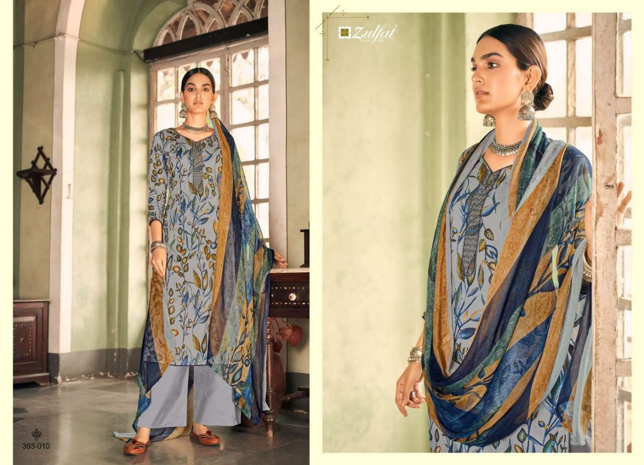 ZULFAT DESIGNER LATEST CATALOGUE PANKHUDI JAM COTTON DIGITAL PRINTED SUIT  WHOLESALER 