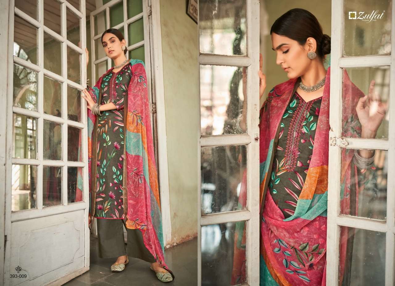 ZULFAT DESIGNER LATEST CATALOGUE PANKHUDI JAM COTTON DIGITAL PRINTED SUIT  WHOLESALER 