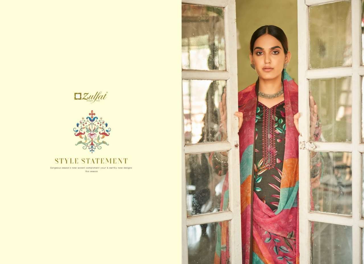 ZULFAT DESIGNER LATEST CATALOGUE PANKHUDI JAM COTTON DIGITAL PRINTED SUIT  WHOLESALER 