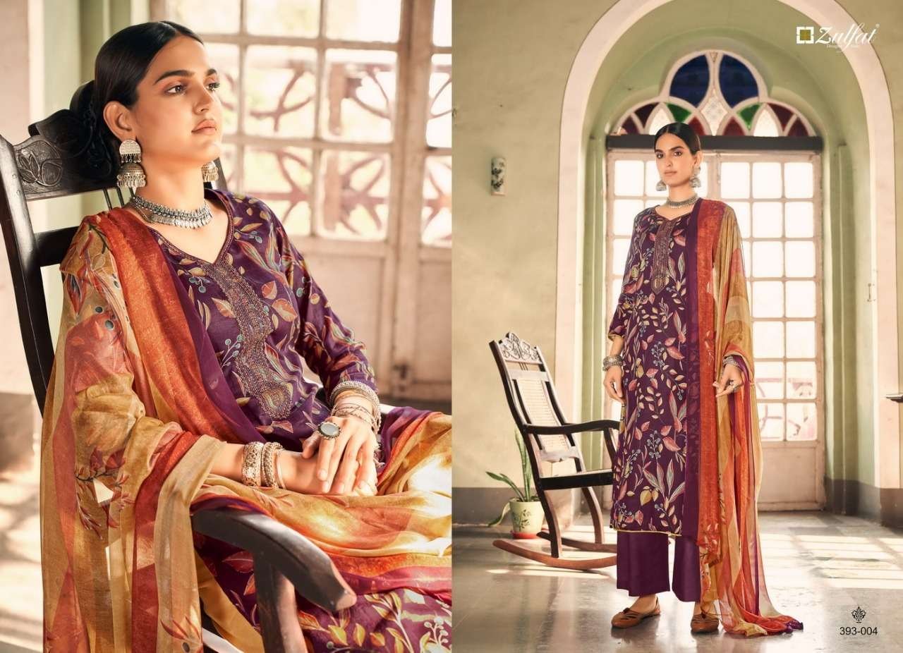 ZULFAT DESIGNER LATEST CATALOGUE PANKHUDI JAM COTTON DIGITAL PRINTED SUIT  WHOLESALER 