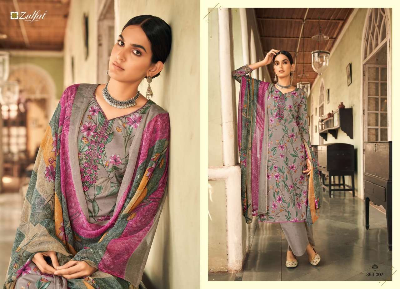 ZULFAT DESIGNER LATEST CATALOGUE PANKHUDI JAM COTTON DIGITAL PRINTED SUIT  WHOLESALER 