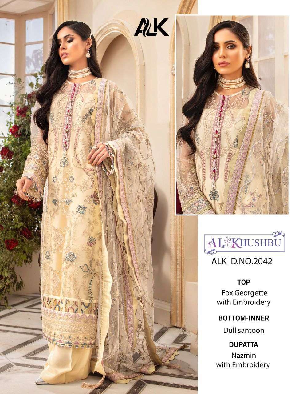 AL KHUSHBU MISTY VOL 3  PARTY WEAR GEORGETTE PAKISTANI SUIT WHOLESALER IN SURAT MARKET 