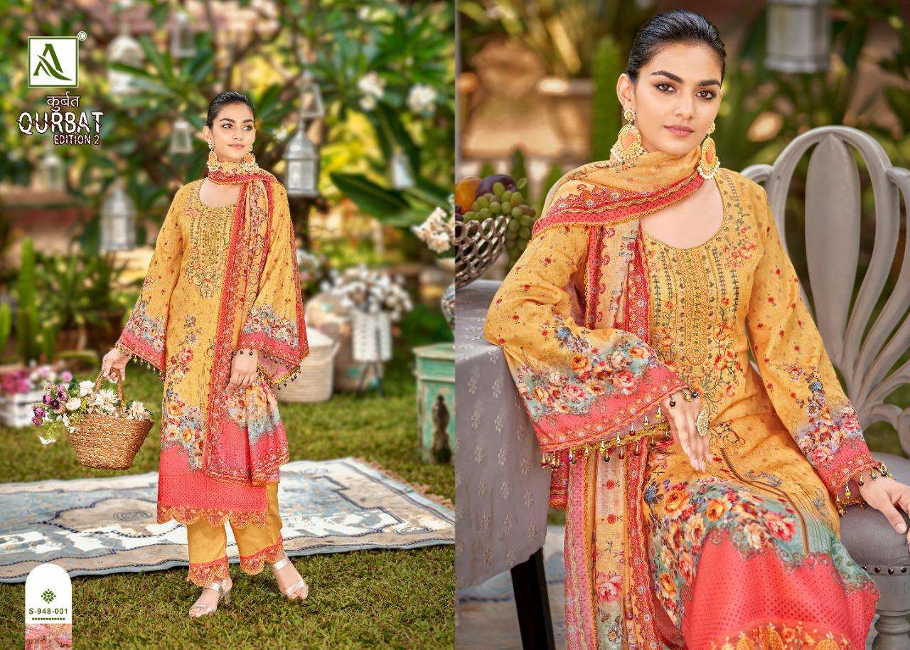 ALOK SUITS QURBAT EDITION 2 PURE JAM COTTON PAKISTANI PRINT LATEST CATALOGUE 