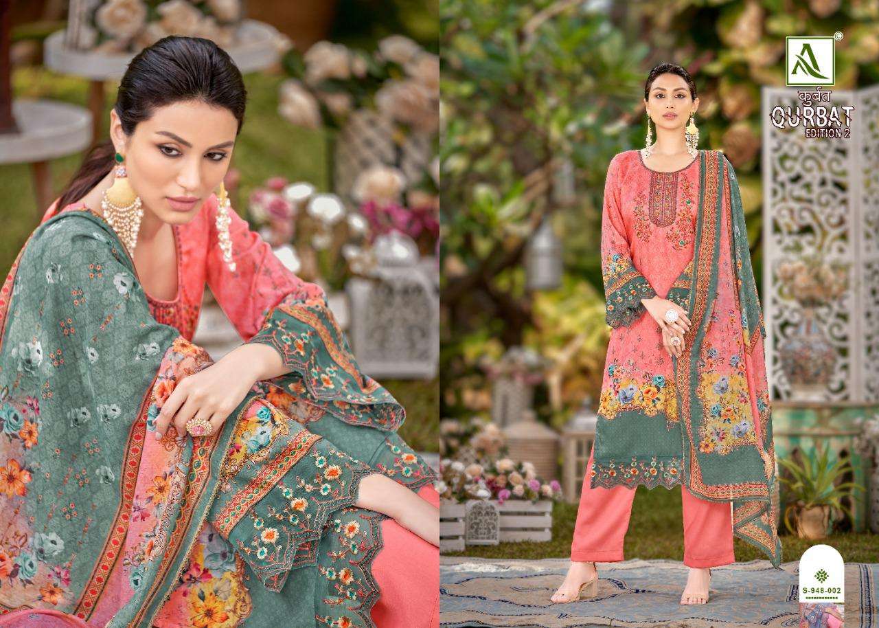 ALOK SUITS QURBAT EDITION 2 PURE JAM COTTON PAKISTANI PRINT LATEST CATALOGUE 