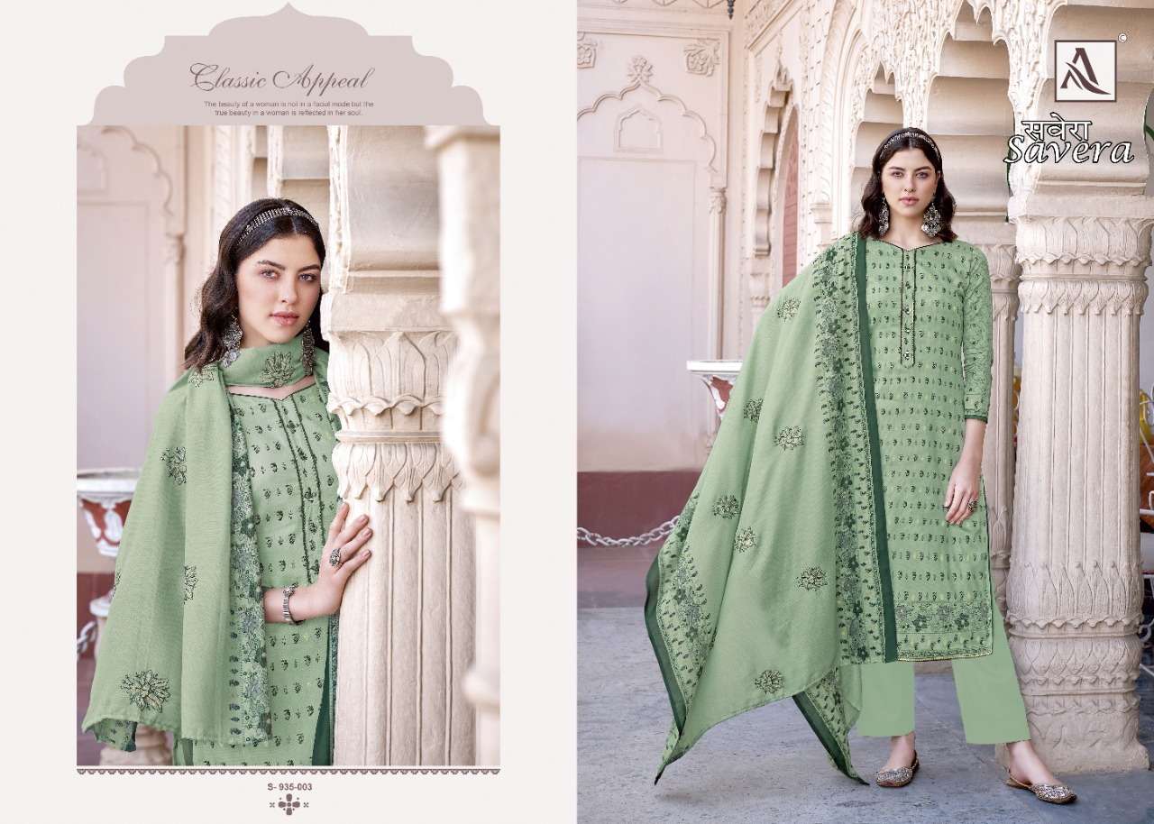 ALOK SUITS SAVERA JAM COTTON DIGITAL PRINT WITH FANCY EMBRODERY WORK SUIT WHOLESALE CATALOGUE 
