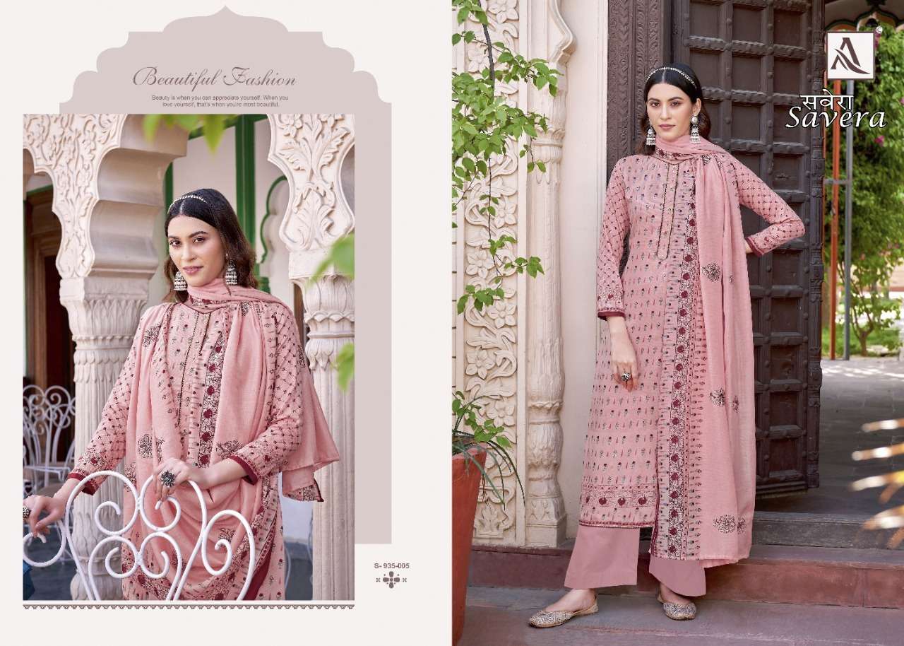 ALOK SUITS SAVERA JAM COTTON DIGITAL PRINT WITH FANCY EMBRODERY WORK SUIT WHOLESALE CATALOGUE 