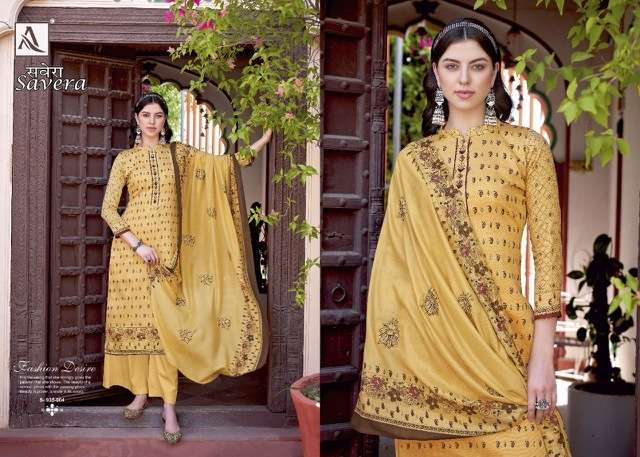 ALOK SUITS SAVERA JAM COTTON DIGITAL PRINT WITH FANCY EMBRODERY WORK SUIT WHOLESALE CATALOGUE 