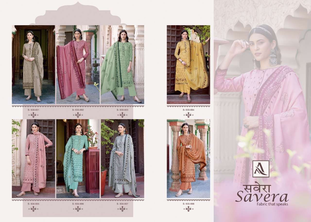 ALOK SUITS SAVERA JAM COTTON DIGITAL PRINT WITH FANCY EMBRODERY WORK SUIT WHOLESALE CATALOGUE 