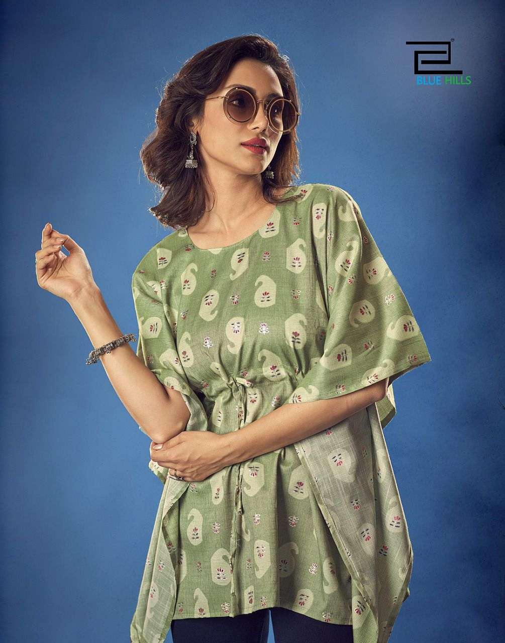 BLUE HILLS KAFTAN VOL 1 RAYON PRINTED SHORT TOP SUPPLIER IN SURAT MARKET 