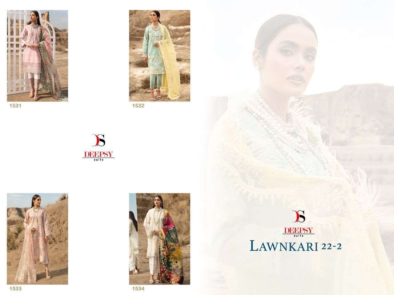 DEEPSY SUITS LAWNKARI 22 2 PURE COTTON EMBRODERY WORK PAKISTANI SUIT WHOLESALE CATALOGUE 