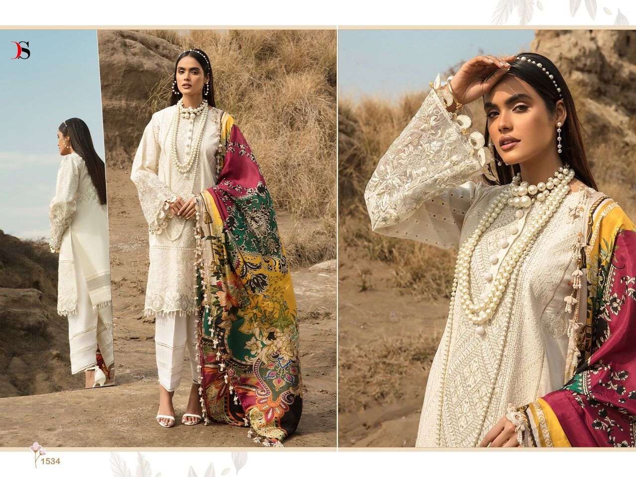 DEEPSY SUITS LAWNKARI 22 2 PURE COTTON EMBRODERY WORK PAKISTANI SUIT WHOLESALE CATALOGUE 