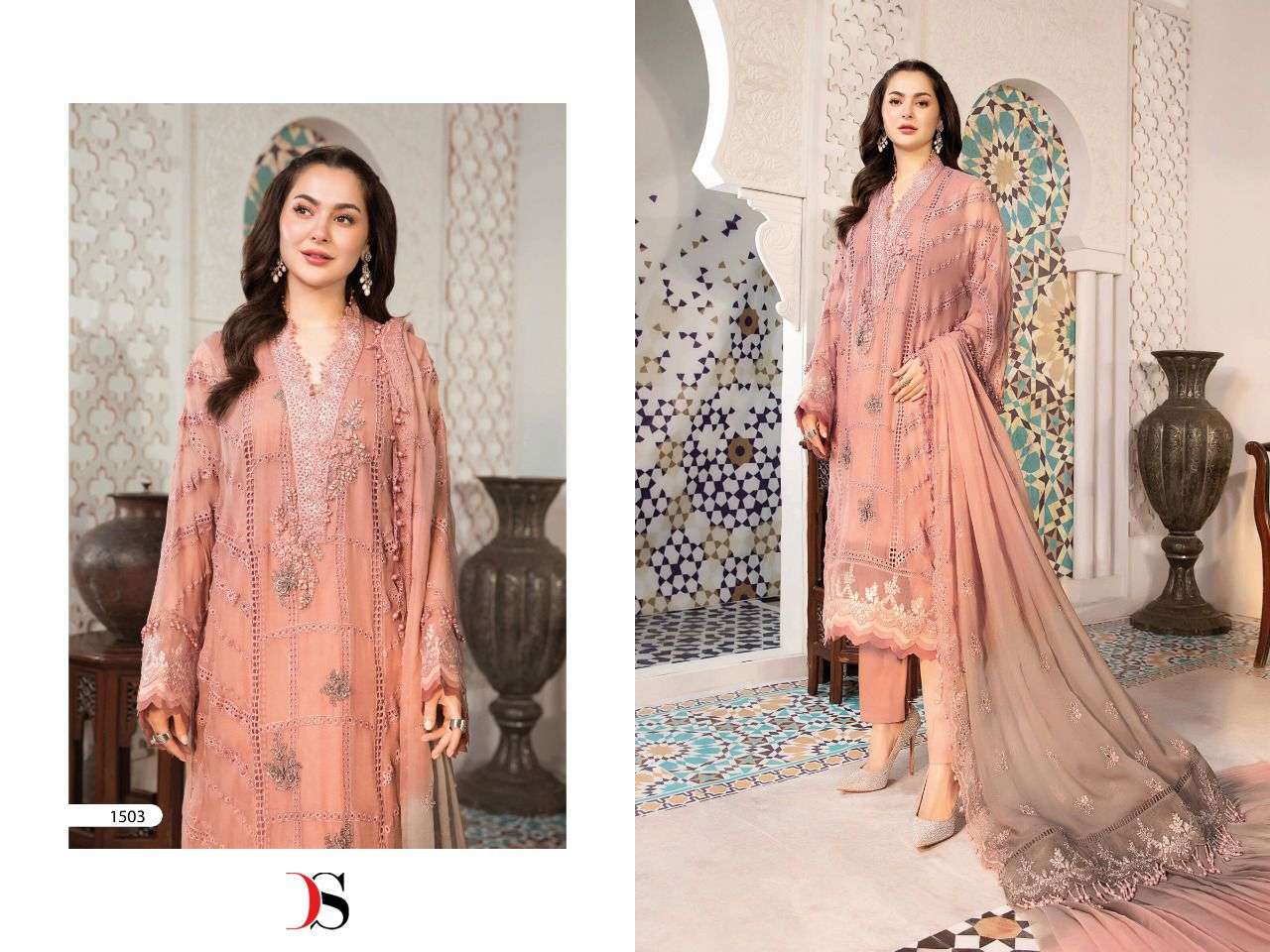 DEEPSY SUITS MARIA B EMBROIDERED 22 FAUX GEORGETTE EMBRODERY WORK PAKISTANI SUIT CATALOGUE 