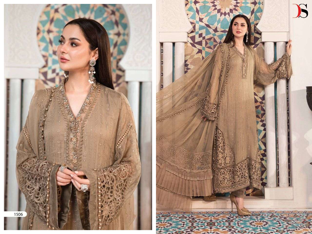 DEEPSY SUITS MARIA B EMBROIDERED 22 FAUX GEORGETTE EMBRODERY WORK PAKISTANI SUIT CATALOGUE 