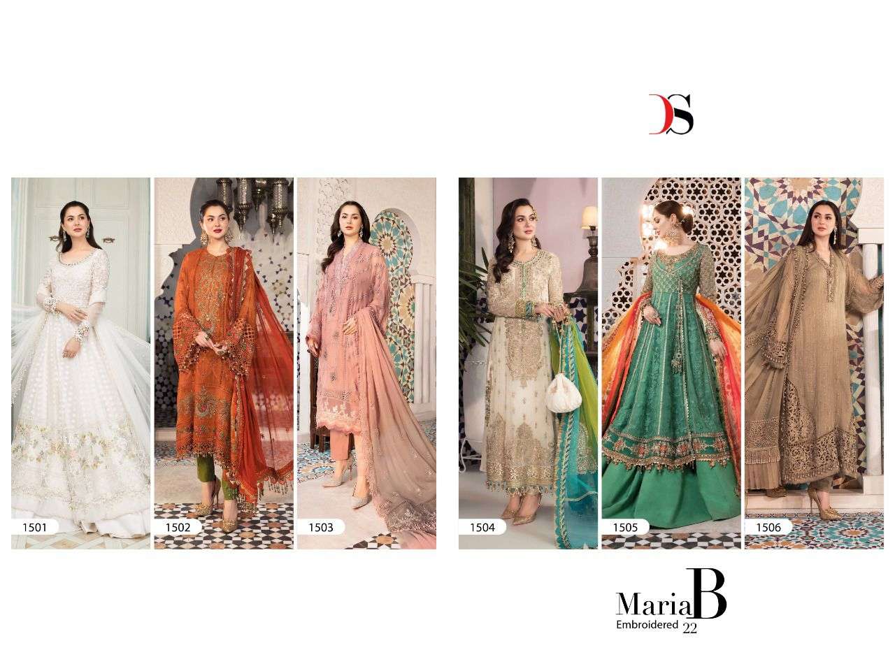 DEEPSY SUITS MARIA B EMBROIDERED 22 FAUX GEORGETTE EMBRODERY WORK PAKISTANI SUIT CATALOGUE 
